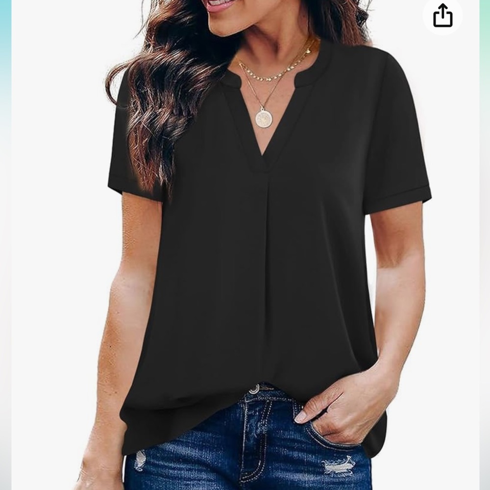 Timeson Nveck Chiffon Short Sleeve Blouse